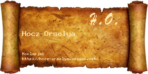 Hocz Orsolya névjegykártya